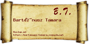 Bartánusz Tamara névjegykártya